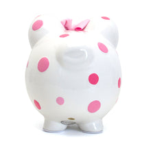 Load image into Gallery viewer, Pink Multi Dot Piggy Bank
