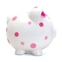 Load image into Gallery viewer, Pink Multi Dot Piggy Bank

