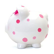 Load image into Gallery viewer, Pink Multi Dot Piggy Bank
