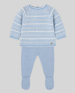 Chalk Blue Cashmere Blend Knit Set