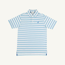 Load image into Gallery viewer, Wood Boat Blue Stripe Prim Polo
