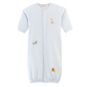 Embroidered Blue Safari Convertible Gown