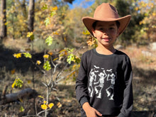 Load image into Gallery viewer, Cherokee Printed Tee Dancing Cowboy Skeleton

