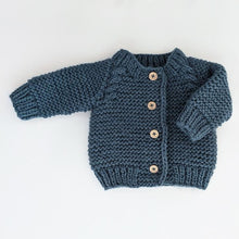Load image into Gallery viewer, Slate Garter Stitch Cardigan Sweater
