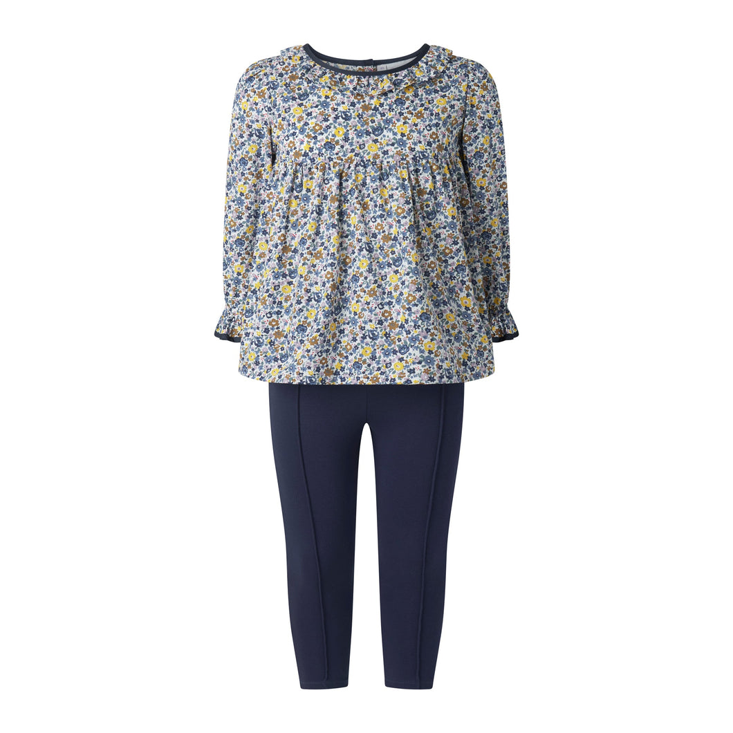 Floral Blouse Legging Set