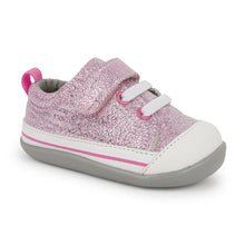 Load image into Gallery viewer, Pink Glitter First Walker Sneaker
