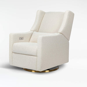 Kiwi Glider Recliner - Ivory Boucle with Gold Base
