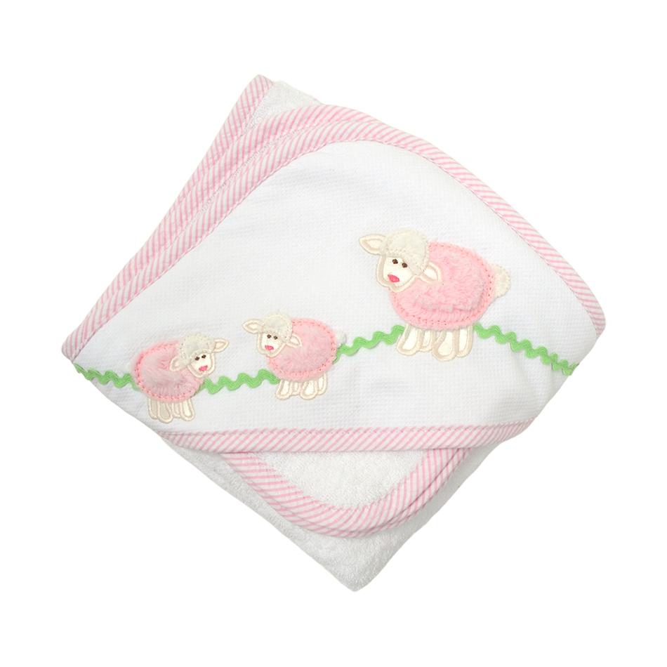 Pink Lamb Hooded Towel Set